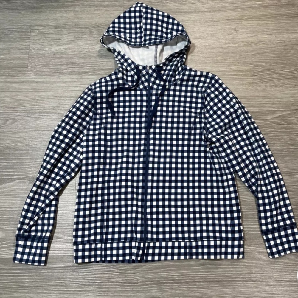 J. Crew checkered zipper front sweatshirt